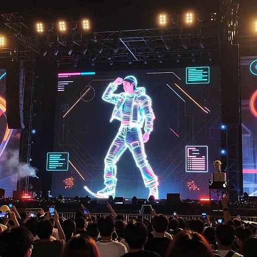 Futuristic Hologram Skieer Concert