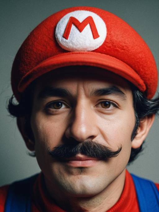 Man in Mario Costume Close-Up