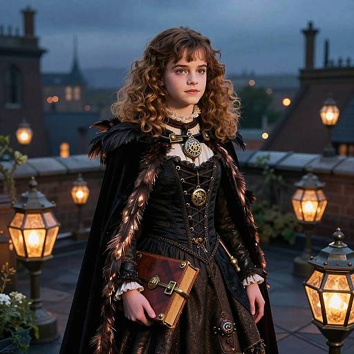 Steampunk Hermione in Twilight Garden