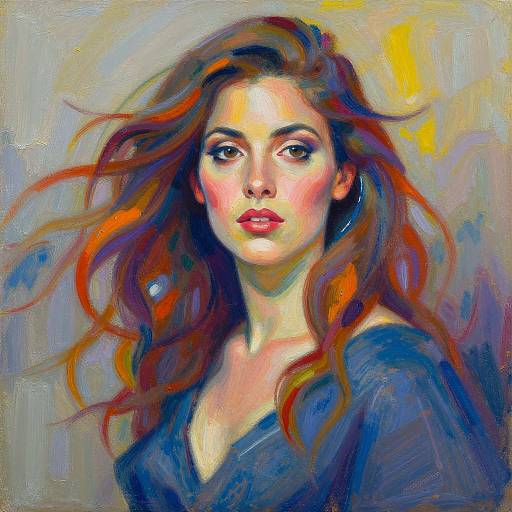 Impressionistic Vibrant Woman Portrait