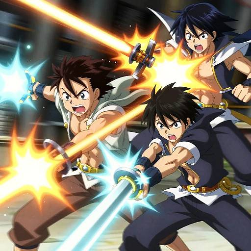 Anime Battle with Flashing Light Effects