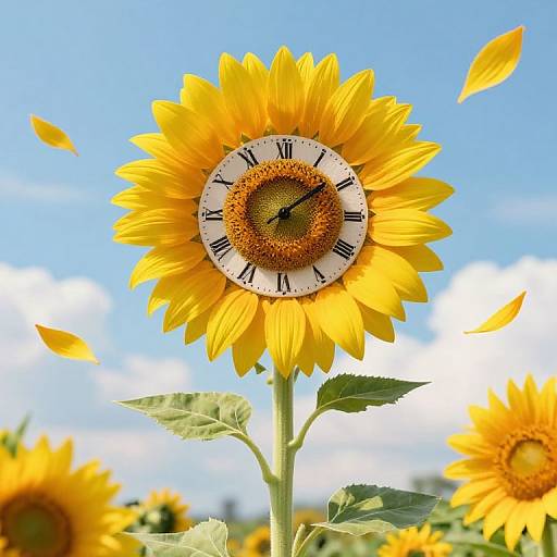 Whimsical Sunflower Clock in Bloom