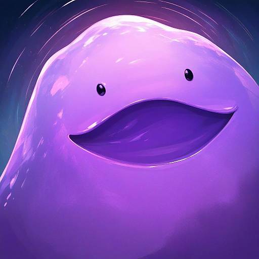 Illustration of Ditto, pokemon in the style of Gustav (telomere na)