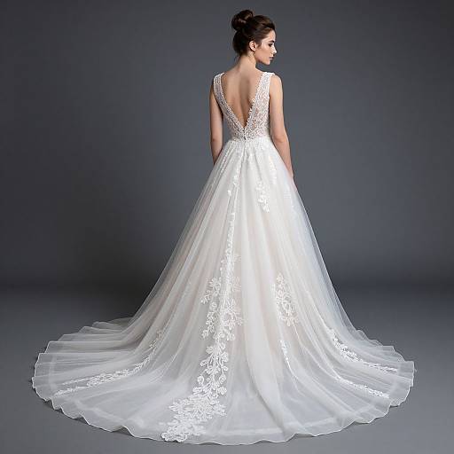 Elegant Woman in Flowing Wedding Dress