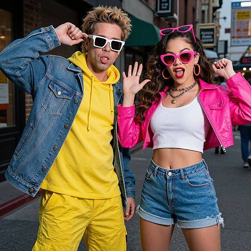 Vibrant 90s Martin and Gina Costume