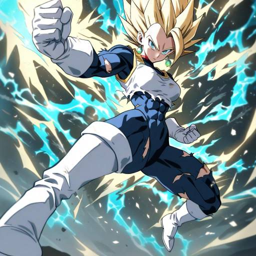Powerful Super Saiyan Female Warrior