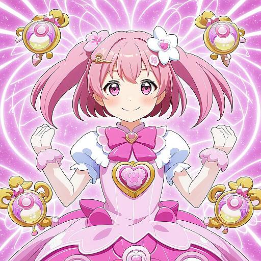 Illustration of Hanadera nodoka, healin' good precure in the style of Timbougami