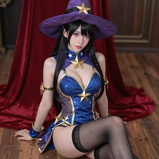 Starry Wizard Woman Cosplay Portrait