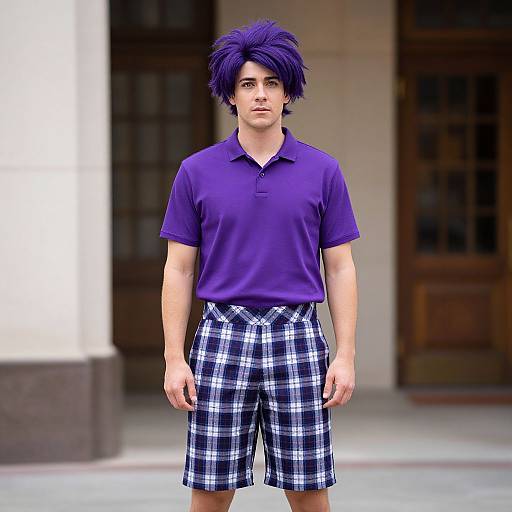 Man in Violet Charlie Costume