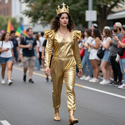 Golden Crowned Pride Parade Outfit