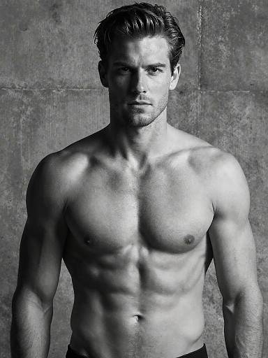 Black and White Male Fitness Portrait