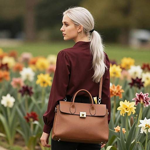 Platinum Girl in Flower Field