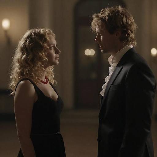 Dim Romantic Couple Portrait with Bokeh