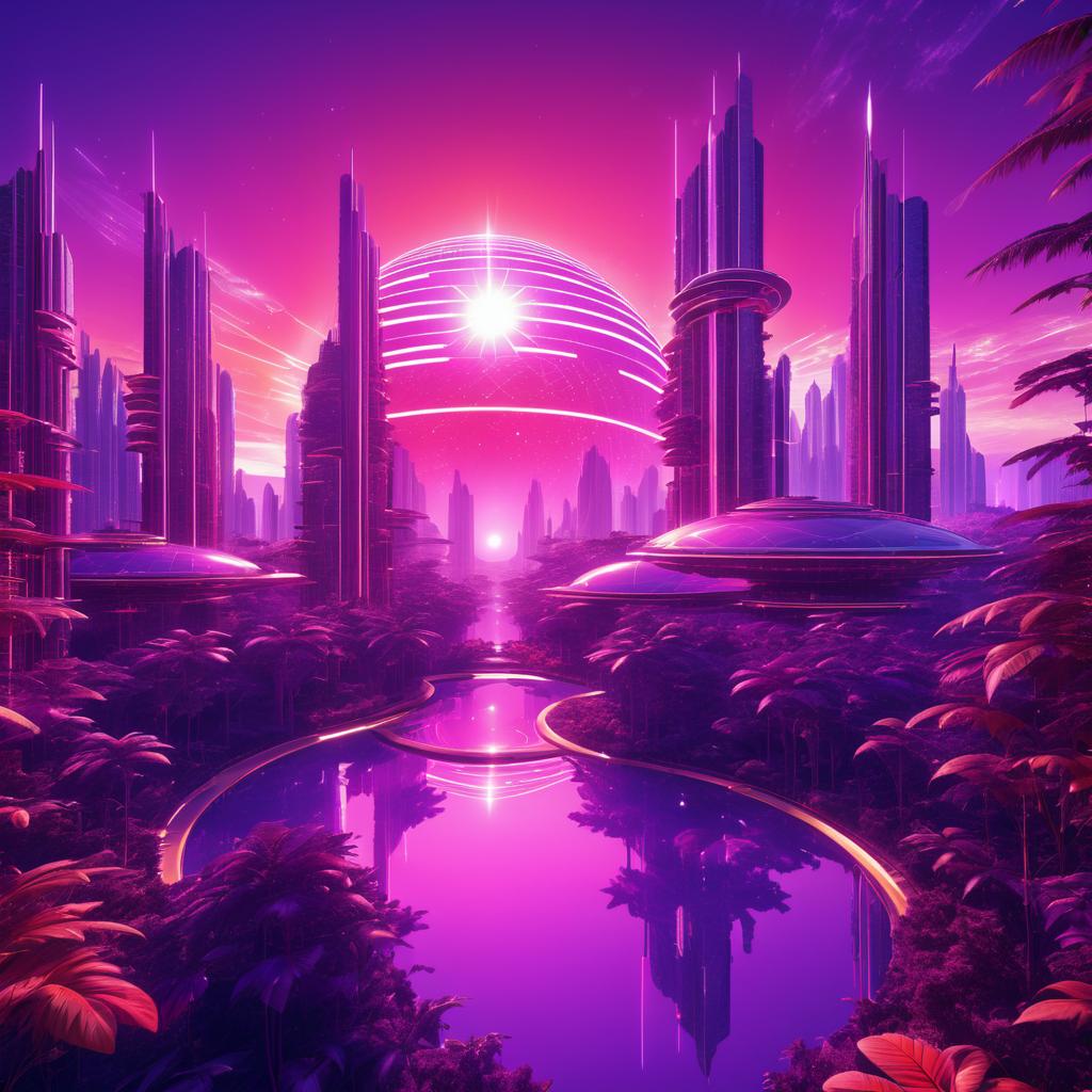 Futuristic Cityscape in a Vibrant Utopia