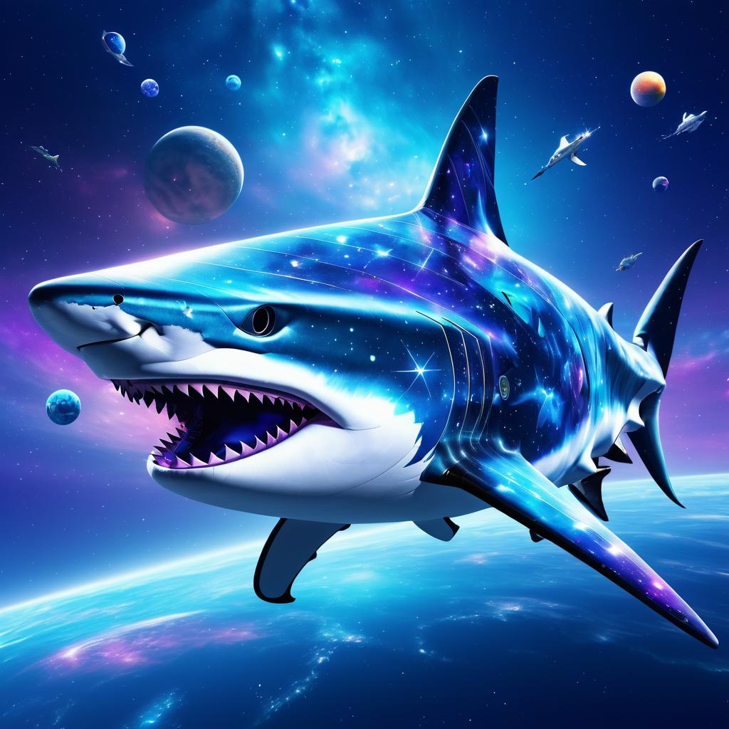 Cosmic Galactic Shark in Futuristic Armor