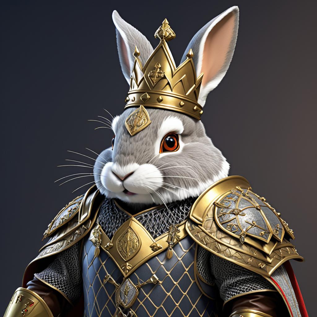 Regal Rabbit King in Chainmail Armor