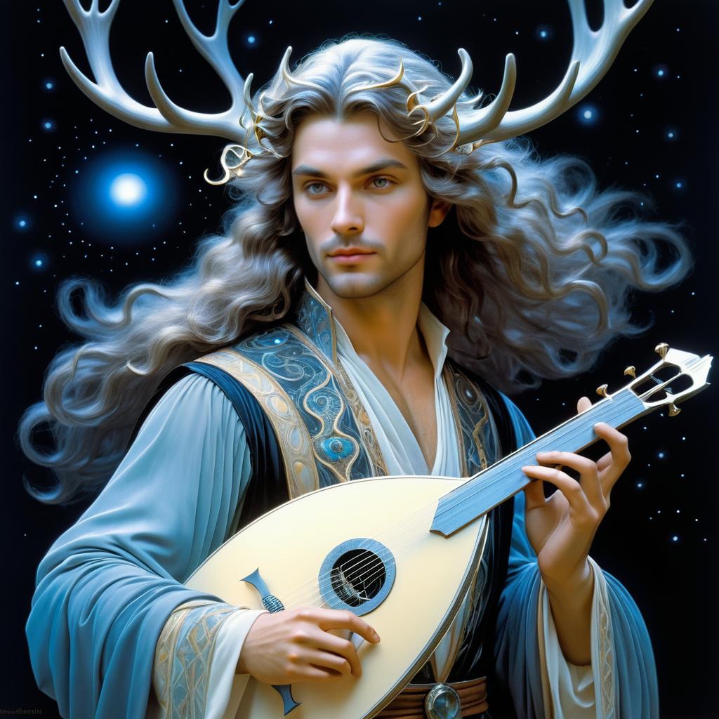 Ethereal Male Bard Portrait Artwork