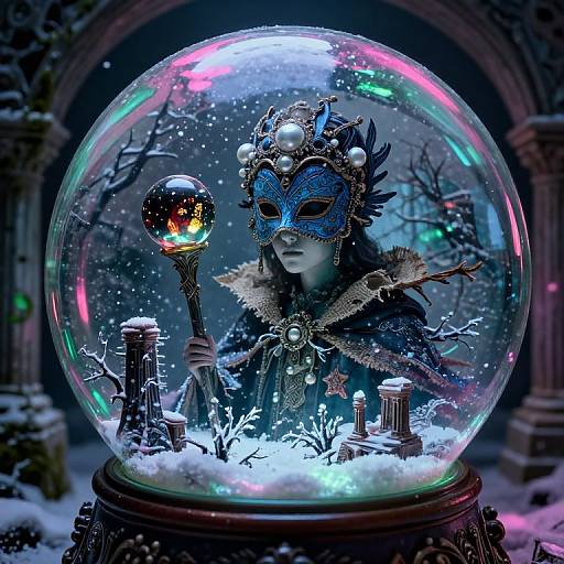 Dystopian Snow Globe Headpiece Closeup