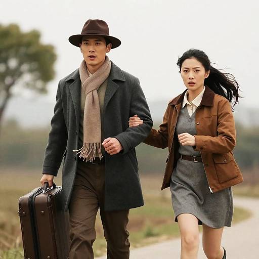 Dynamic Outdoor Running Duo in Action