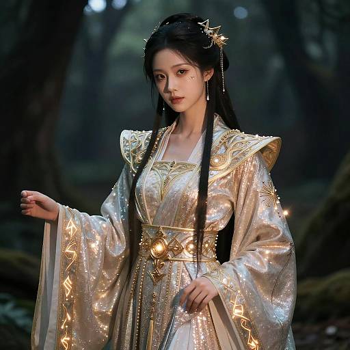 Elegant Fantasy Mage Cosplay Art