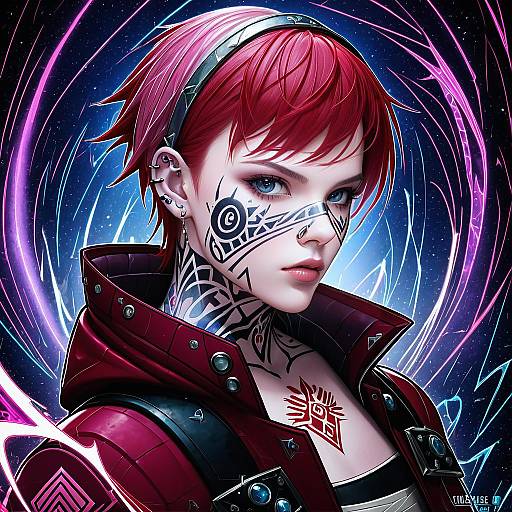 Illustration of Arcane vi, league of legends in the style of Nishieda