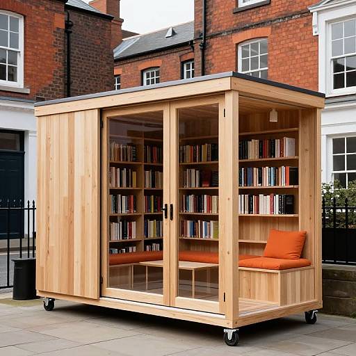 Cozy Mobile Wooden Library