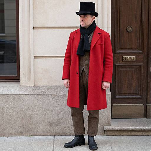 Man in Red Coat and Top Hat