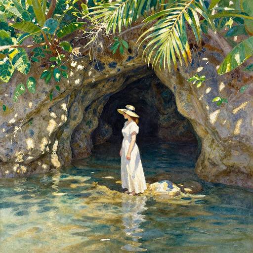 Impressionist Woman at Tropical Cove