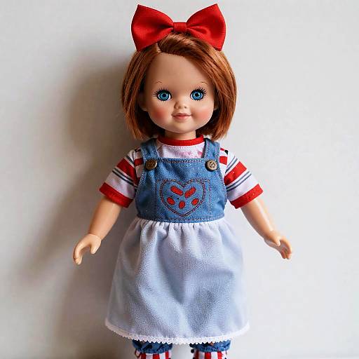 Red-Haired Doll with Dress and Bow