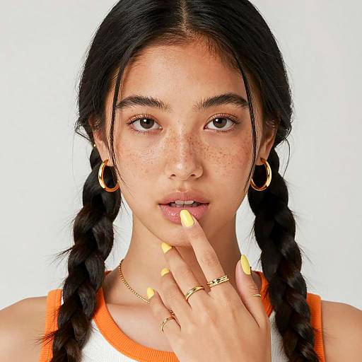 Stylish Portrait of a Freckled Woman