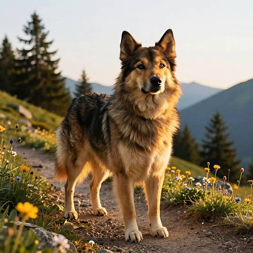 Majestic Sennenhund on Mountain Trail