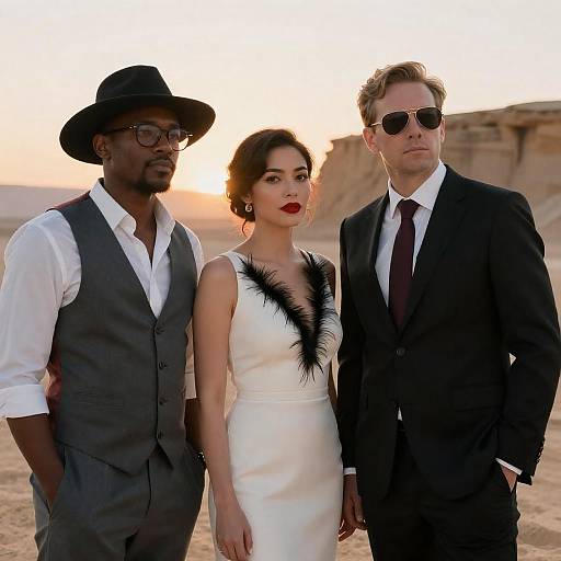 Dramatic Desert Portrait at Sunset