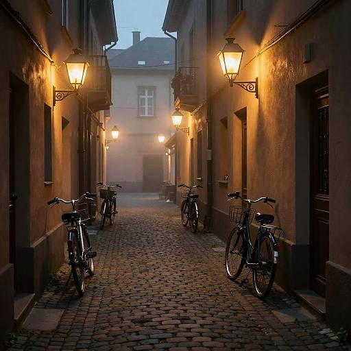 Cozy Nighttime Alley Street View