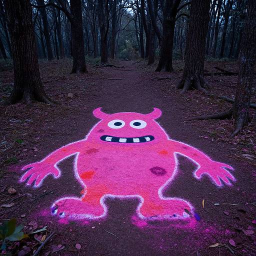 Poppy Monster Rangoli in Haunted Forest
