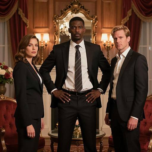 Elegant Gathering in Dimly Lit Room