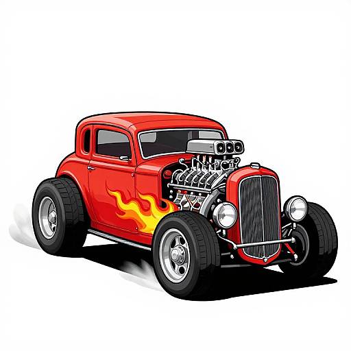 Fifties Hot Rod Cartoon Illustration