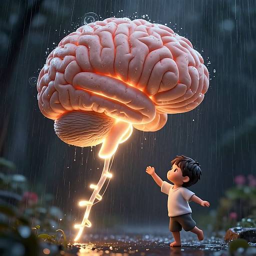 Brain Balloon with Dancing Boy