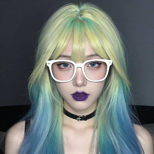 Digital Portrait of Pastel-Haired Woman