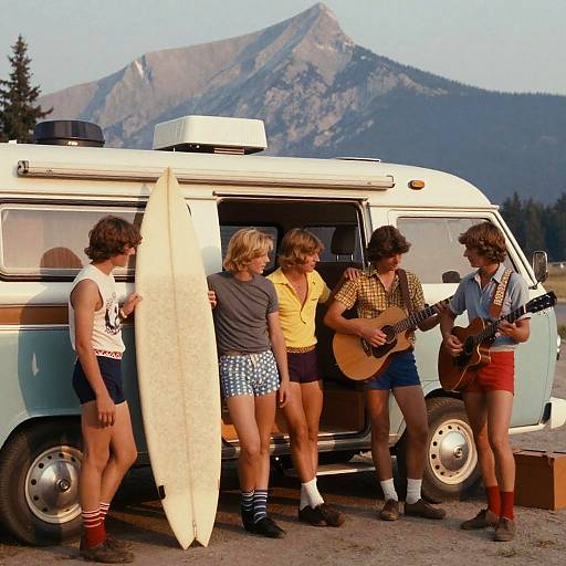 1970s Surfer Teens in Banff Mountains