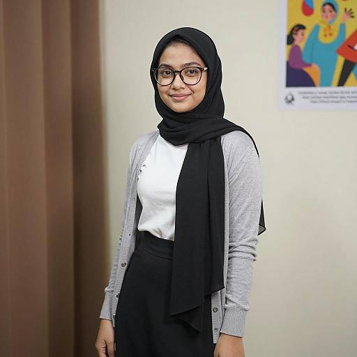 Portrait of Woman in Black Hijab