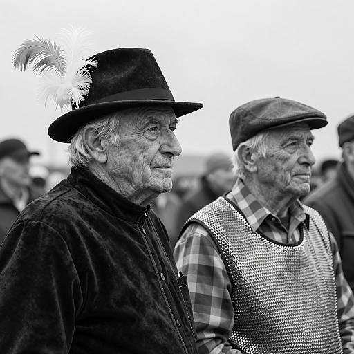 Elderly Men in Vintage Style Photograph