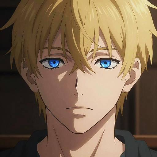 Intense Blonde Anime Portrait