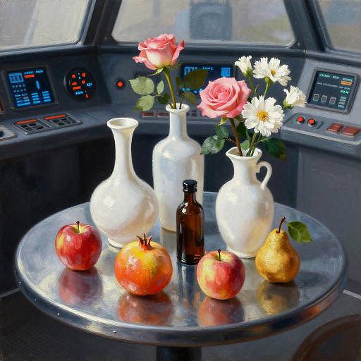 Futurism Still-Life in Spaceship Cockpit