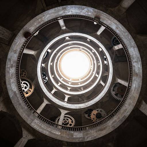 Infinite Spiral of Arches and Gears
