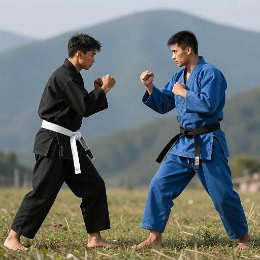 Dramatic Martial Arts Showdown on Mountains