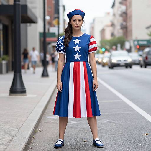 Man in USA Flag Dress Costume