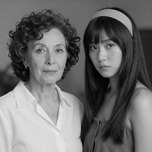 Black-and-White Portrait of Two Women