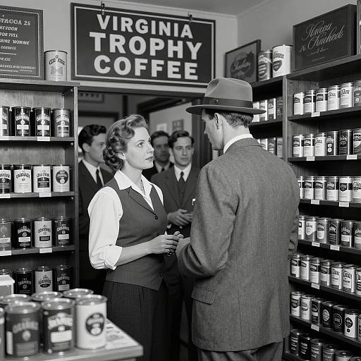 Vintage Tobacco and Coffee Store Scene