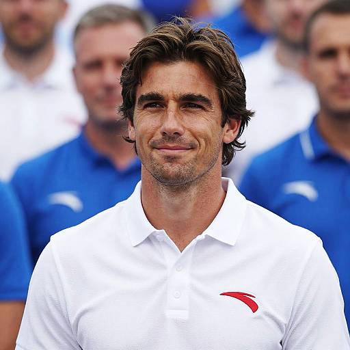 Handsome Man in White Polo Shirt