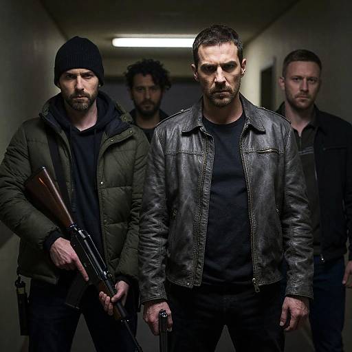 Intense Confrontation in Dim Hallway